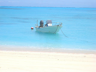Boat in water off Kayangel Palau Motu