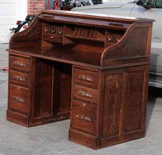 Virtual Garage Sale Fargo Desk Roll Top Solid Oak Excellent