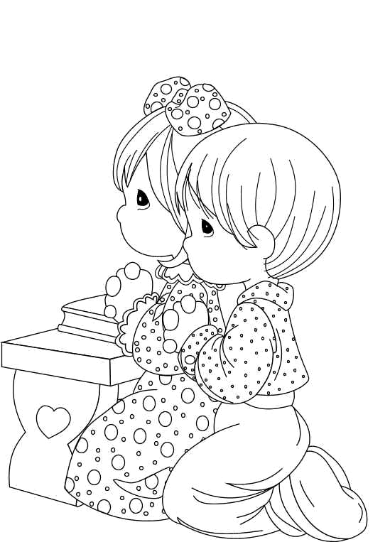Children Praying Picture Free Coloring Pages Kids Online World Blog