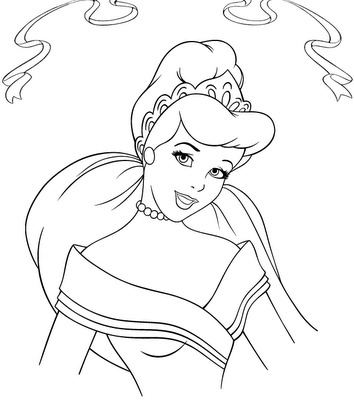 Free Kids Coloring Pages - Printable Princess Colouring Image for Children.