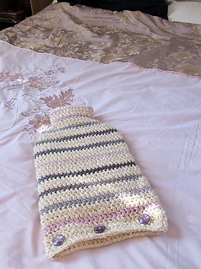 Camellia Rose: Striped hot water bottle cover - crochet ...