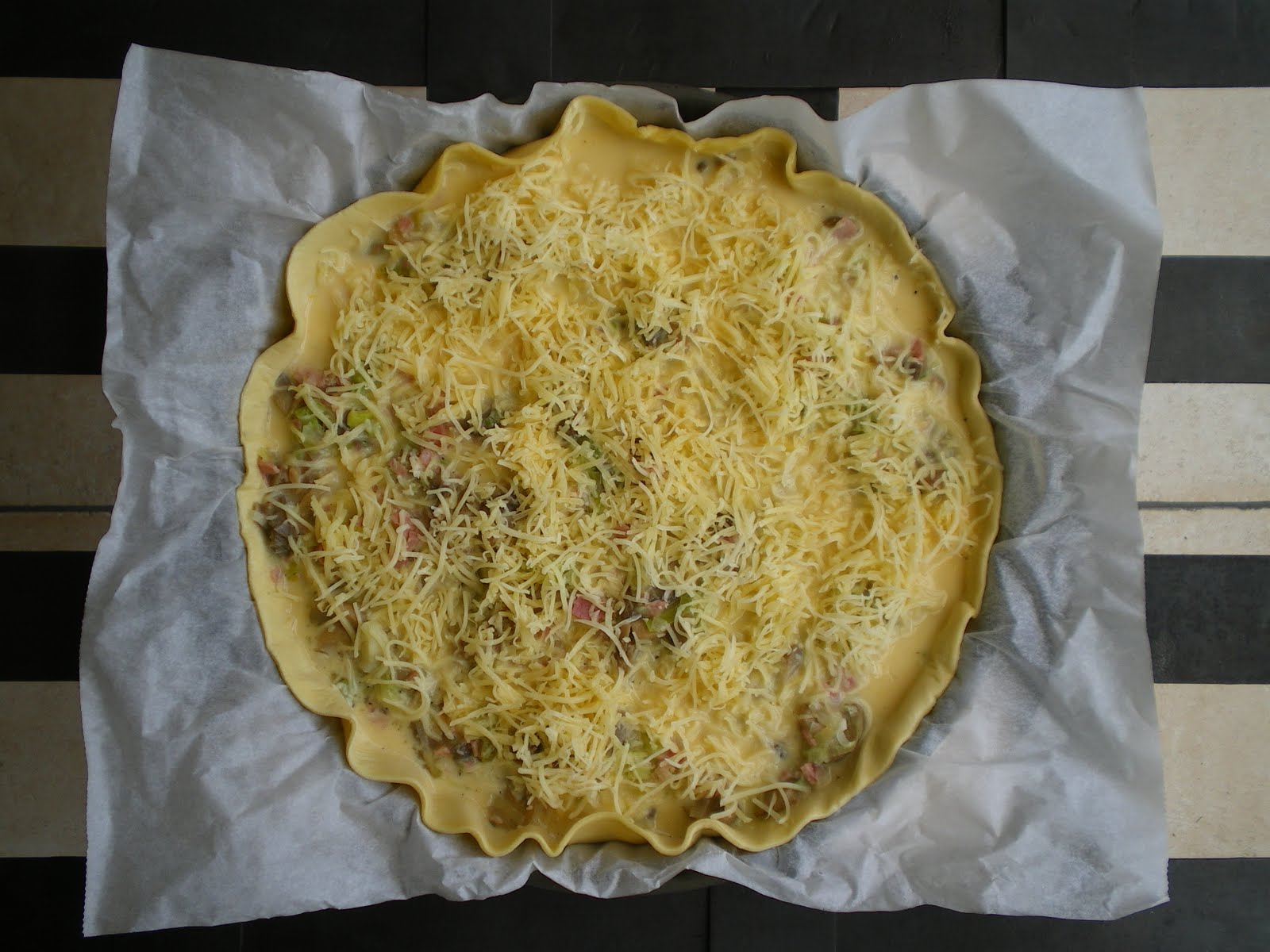 Shelly's Kitchen Leek, Ham and Mushroom Quiche
