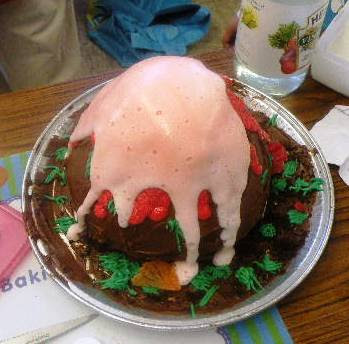 Erupting Volcano Cake. Yikes!