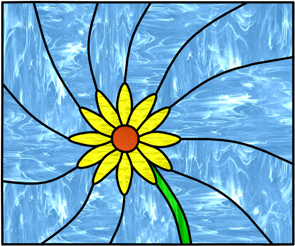 Stained Glass Patterns Daisy in the sky