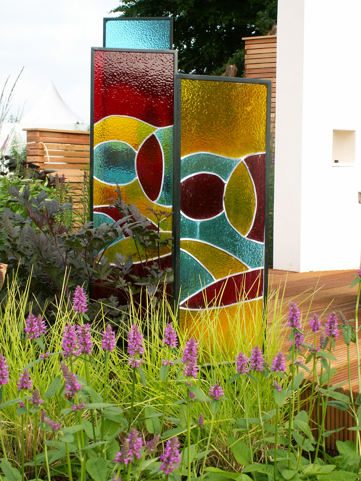 Stained Glass Garden Project Stained glassgarden, pots, outdoors