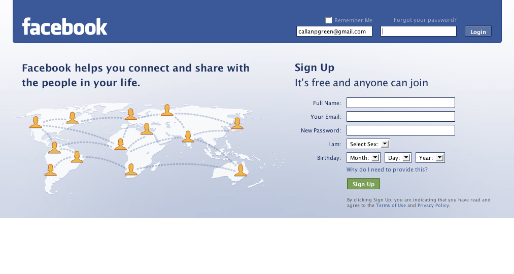 Facebook.com Login Page