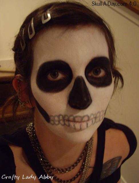 makeup skull. Ben Nye white cream make-up