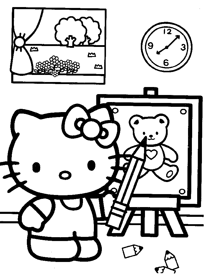 Riscos e Desenhos  Para Colorir Desenhos da Hello Kitty