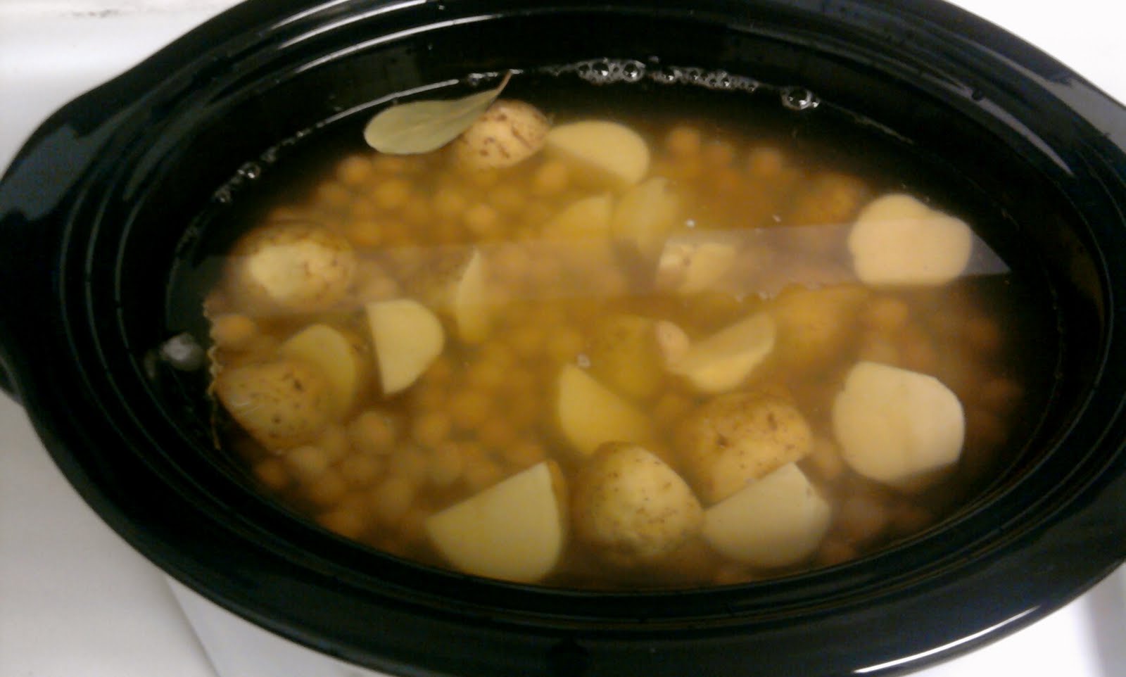 my yellow umbrella Garbanzo Bean and Potato Soup with Pesto