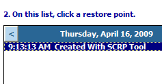 2009 04 16 091824 Create a Windows Restore Point with Just One Click