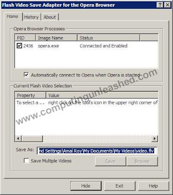 Flash Video Save adapter for Opera Flash Video Save adapter for Opera