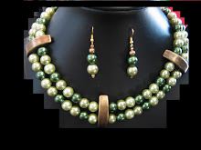 Verde escuro e claro c/ Brincos / Dark and ligth Green with Earings