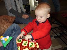 Linkin opening his Present from G-ma and G-pa