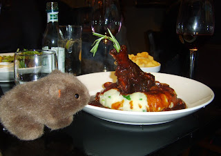The Wombat examines his dinner