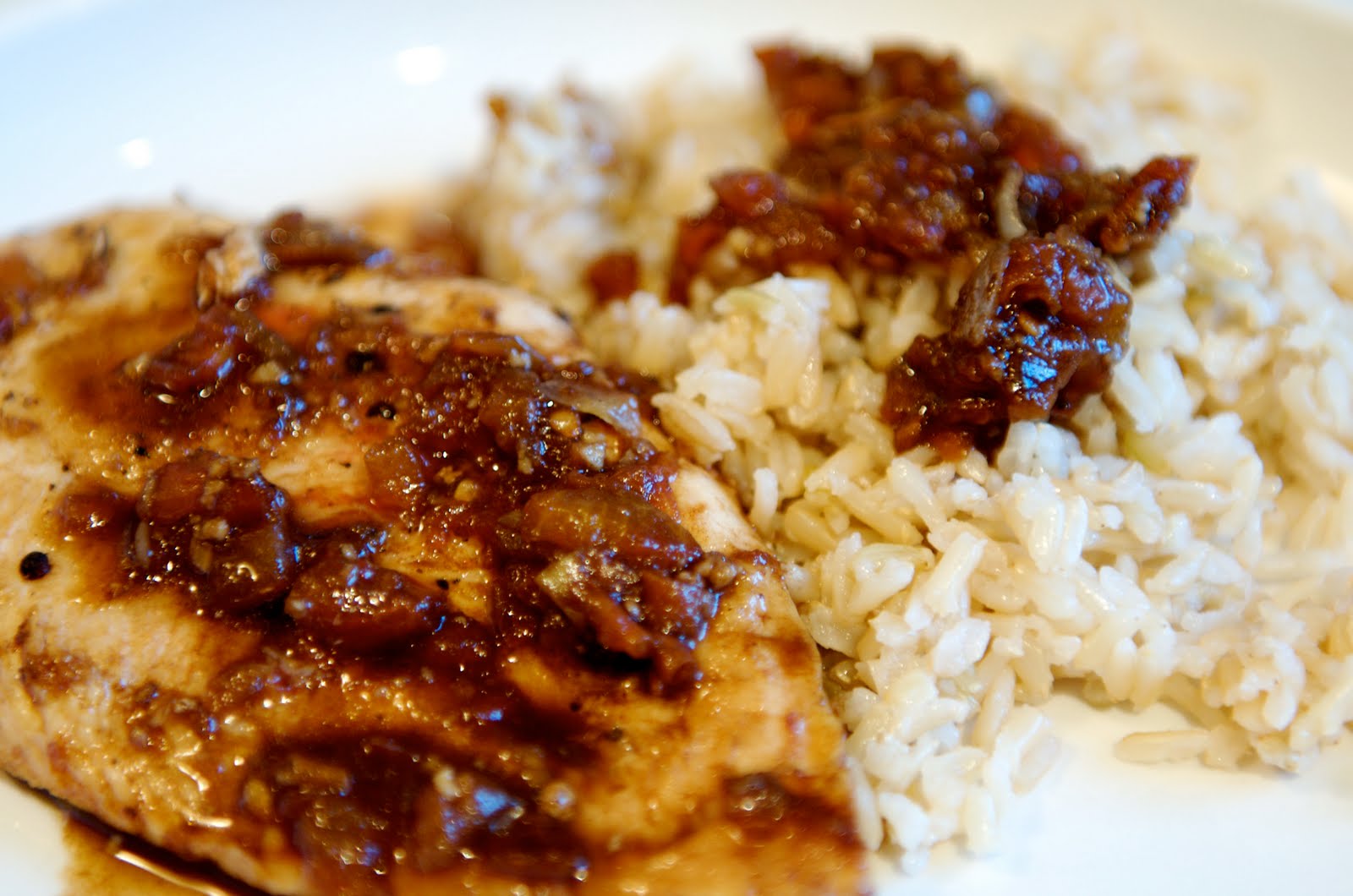 Betty Crapper Balsamic Chicken over Brown Rice