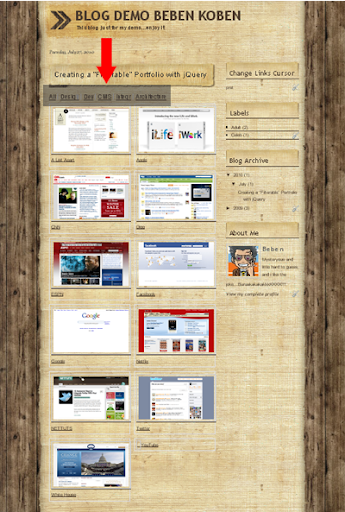 screenshot for filterable