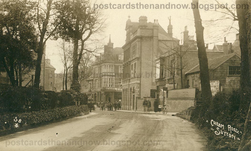 Postcards Then and Now: Sutton, Surrey, Cheam Road, c1910