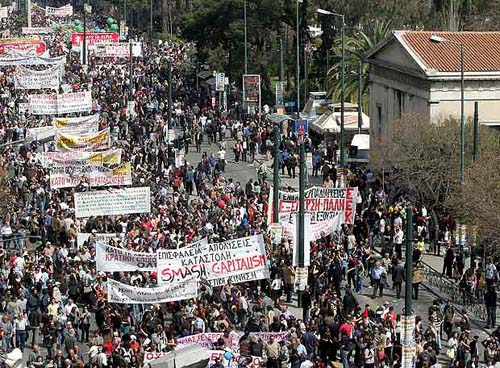 El hundimiento de Grecia Grecia-huelga
