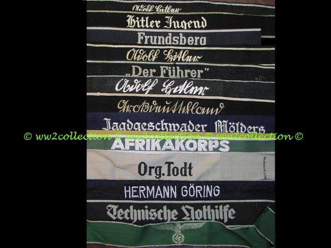 Cufftitles 3rd Reich Ärmelstreifen, sleeve bands LAH Leibstandarte, Hitlerjugend, Frundsberg