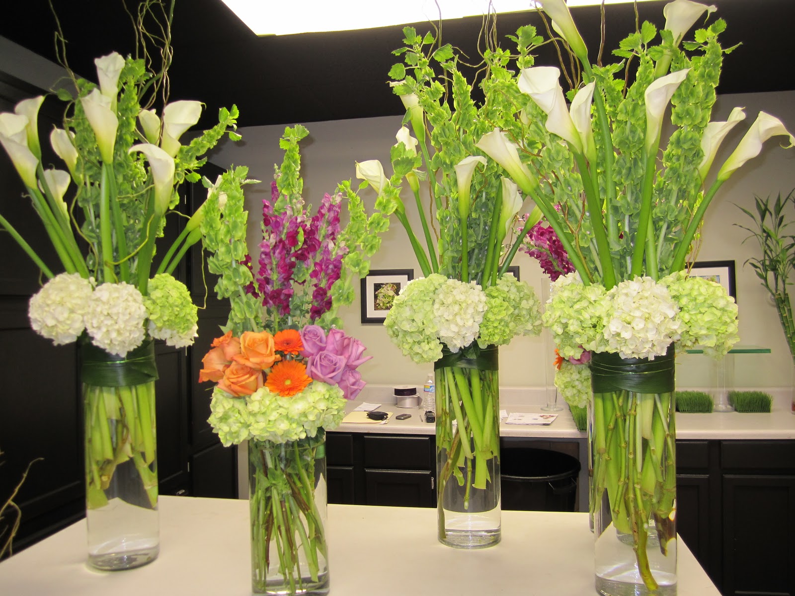 Jeff French Floral Event Design Cylinder Style Altar Vases