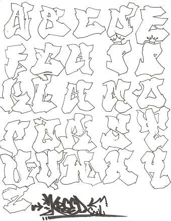 Graffiti Alphabet - Simple easy graffiti letters alphabet. Graffiti Alphabet - Simple