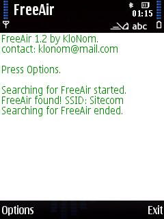 FreeAir Symbian mobile wireless LAN scanner, Wi-Fi