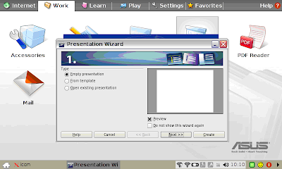 netbook computing asus eee pc easy mode work tab options tour