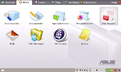 netbook computing asus eee pc easy mode work tab options tour