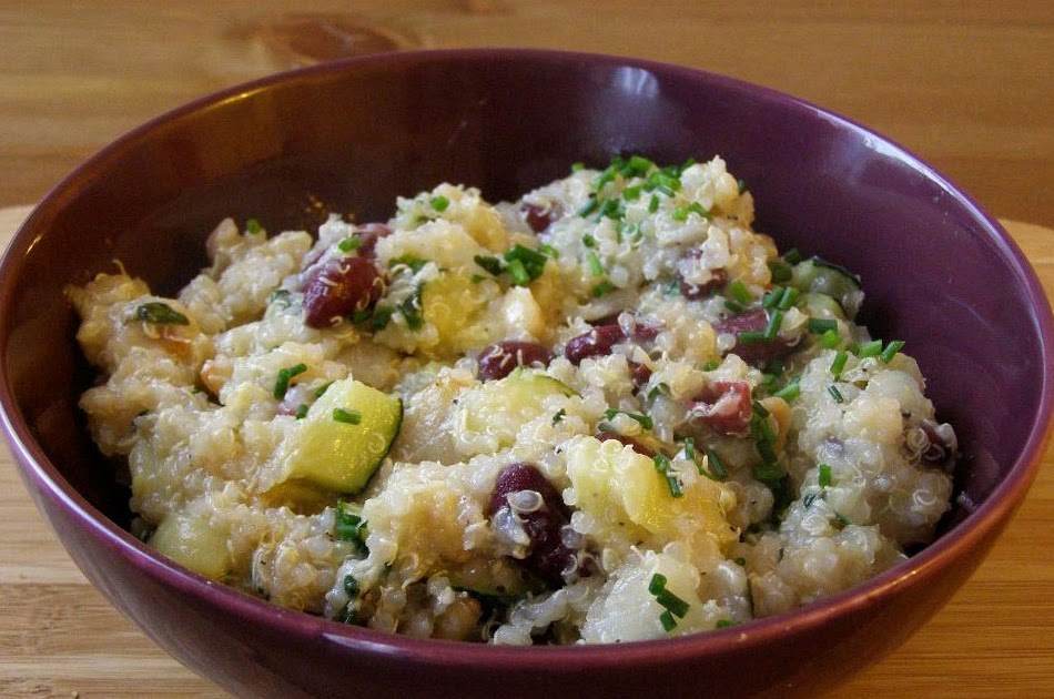 maple•spice Roasted Garlic, Zucchini and Lemon Quinoa with Red Kidney Beans and Pine Nuts