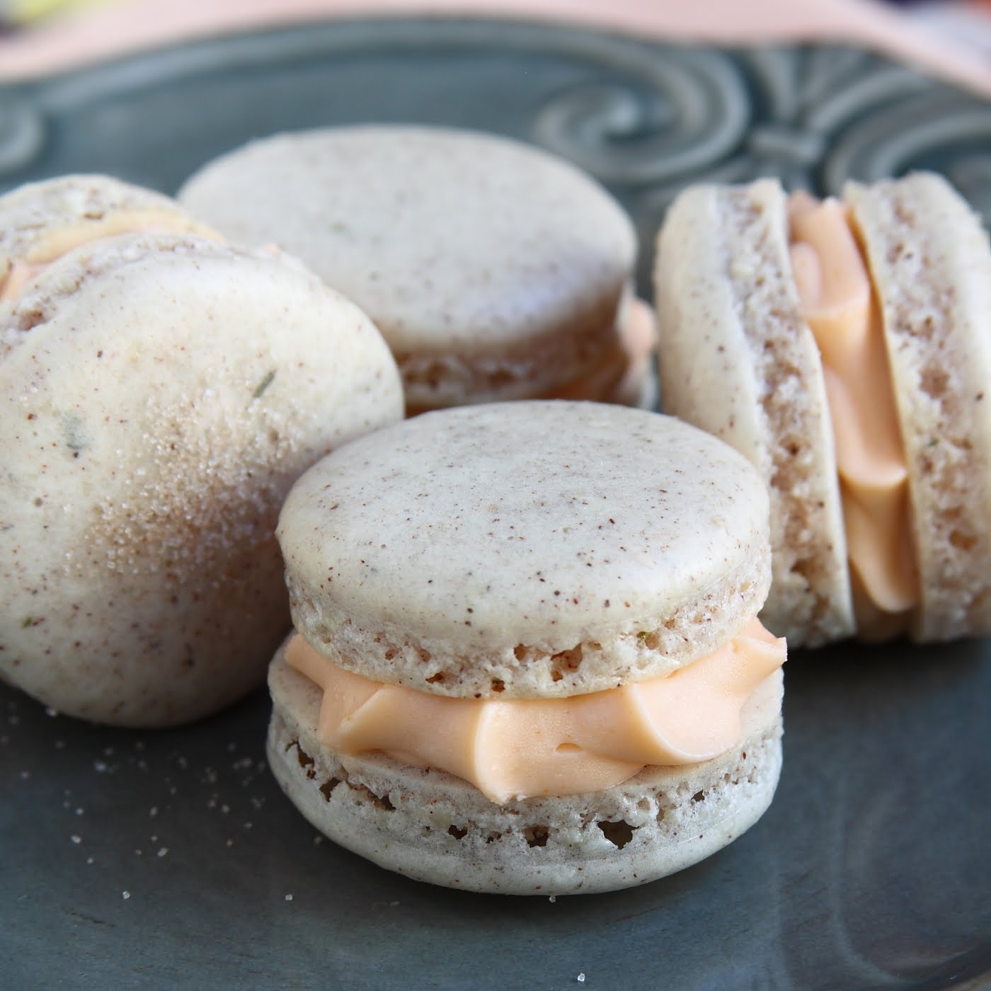 ShowFood Chef Cinnamon Thyme Macarons w/ Orange Buttercream