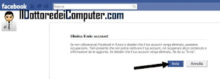 eliminazione account facebook