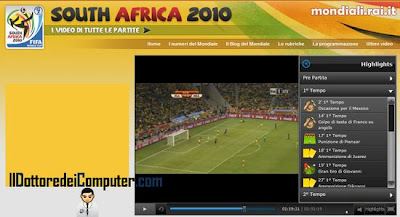 vedere sintesi mondiali calcio 2010