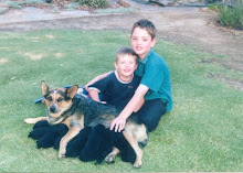 Daniel and Matthew in puppy heaven 2001