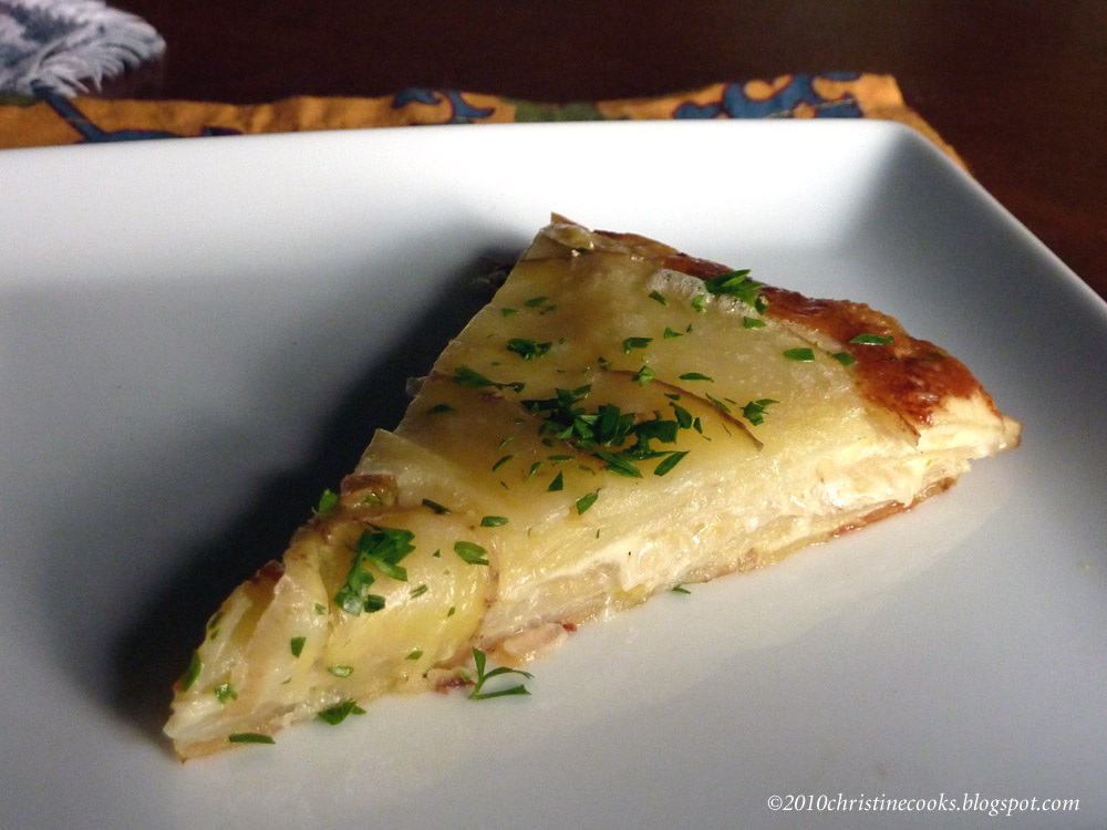 Christine Cooks Creamy Potato Tart with Fennel, Leeks and Fresh Garlic