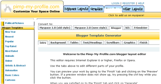 how do you create a blogspot