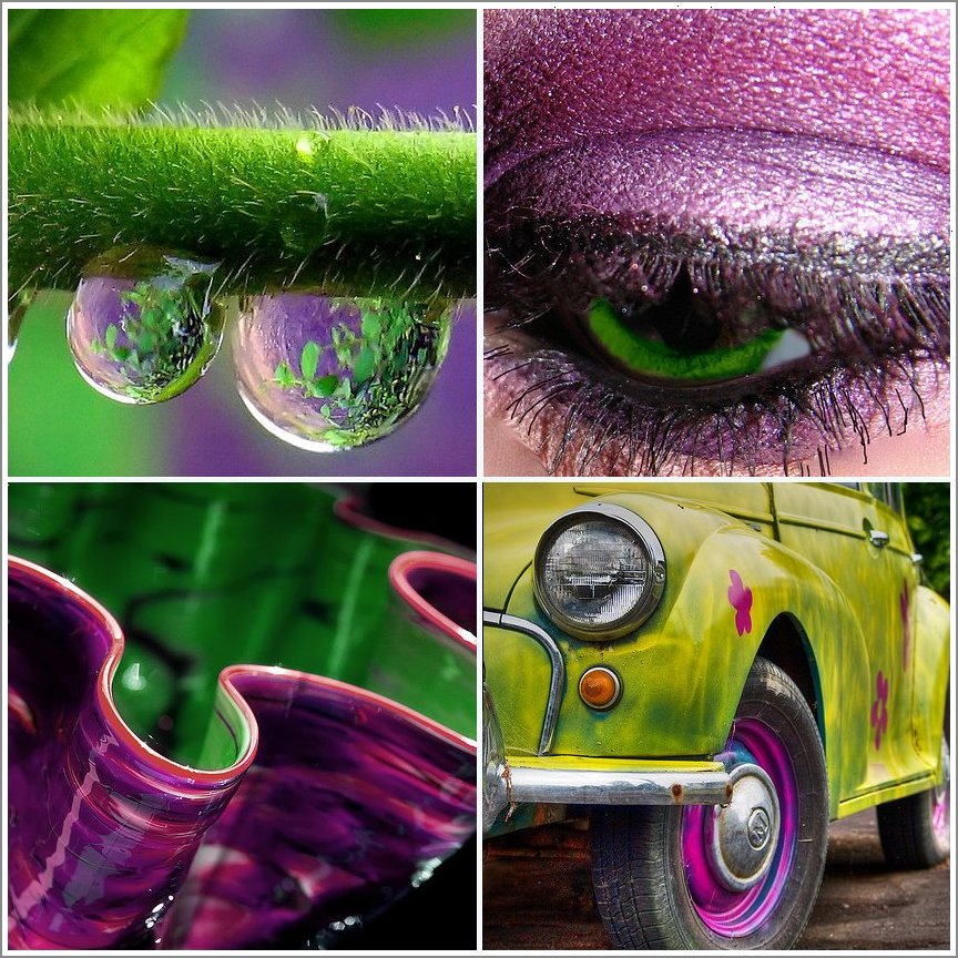 green with purple