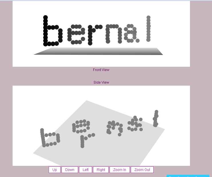 "Side View Generator" le permite ver una palabra en diferenter formas