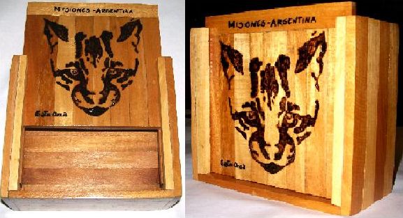 Caja de madera "Gato Onza"