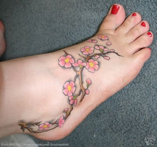 Cherry Blossom Tattoo Design On Feel Girl