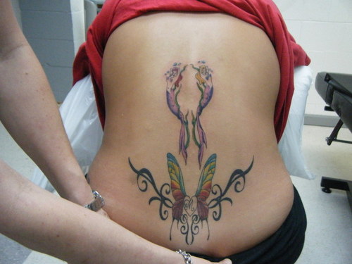 Tribal, Heart, Butterfly And Mermaid Tattoo