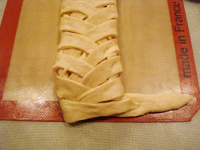 braided bread on a Silpat liner