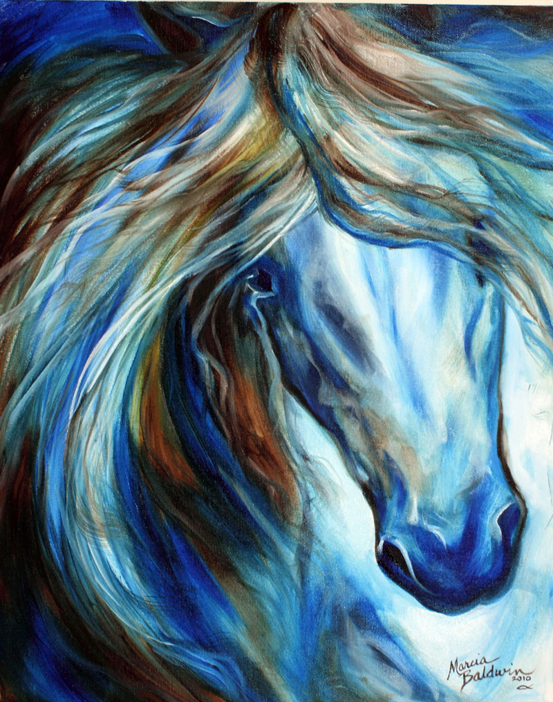 Daily Paintings Fine Art Originals by Marcia Baldwin BLUE MANE EVENT