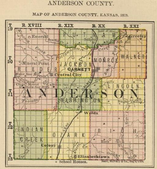 Kansas And Its Surnames Anderson County Kansas.