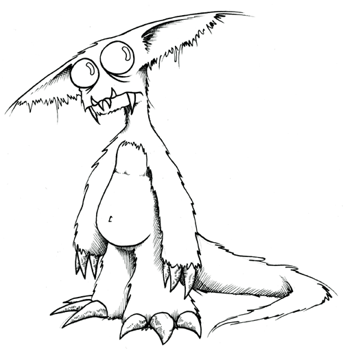 Scribble Monster Drawing : Hermit cookies monster mash