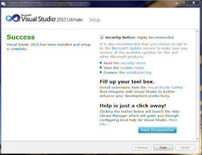 visual studio installation screen 2