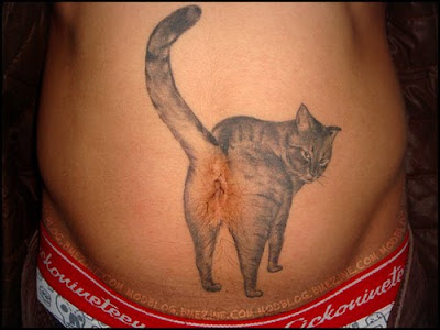 Belly Button Cat Tattoo