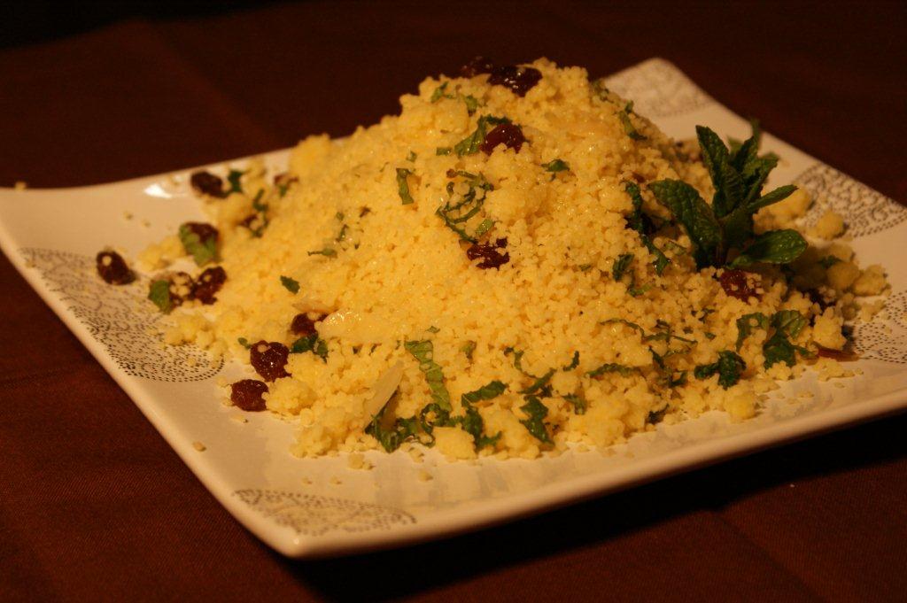 The Curry Secret Lamb Tagine with Saffron, Raisin and Mint Couscous and Harissa