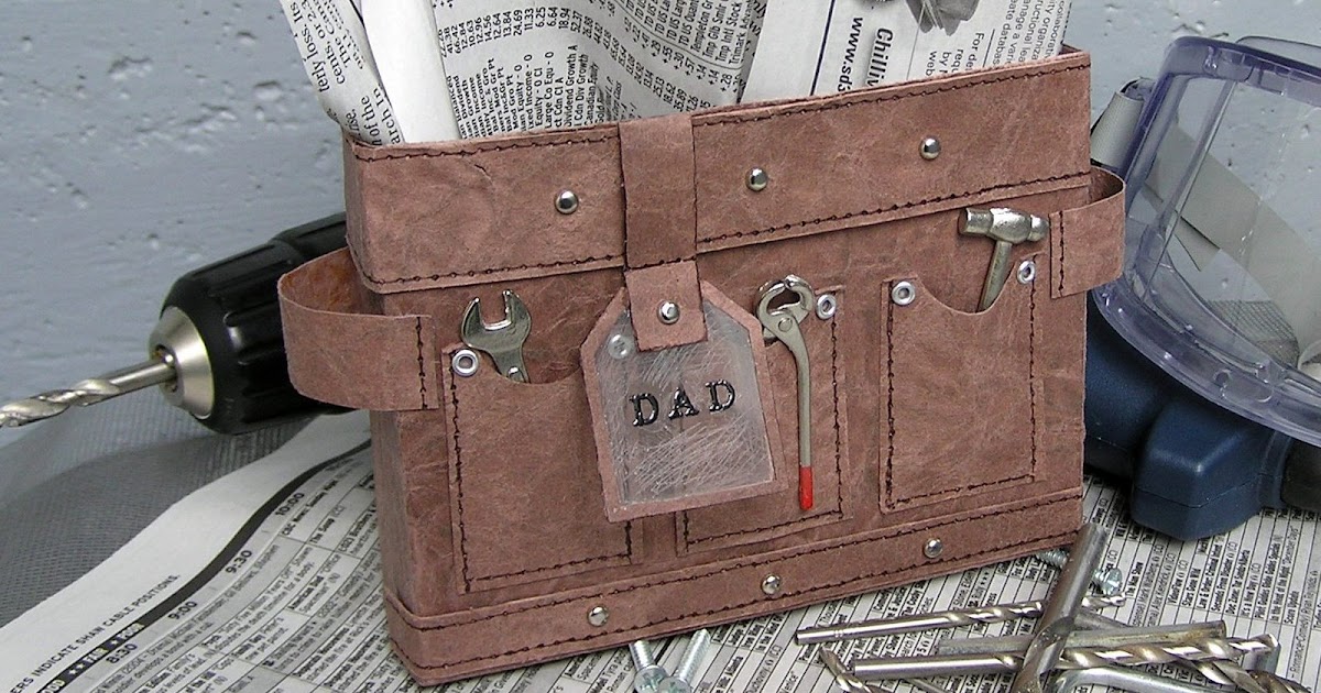 Mel Stampz TOOL BELT BOX or CARD for Father's Day or handy people