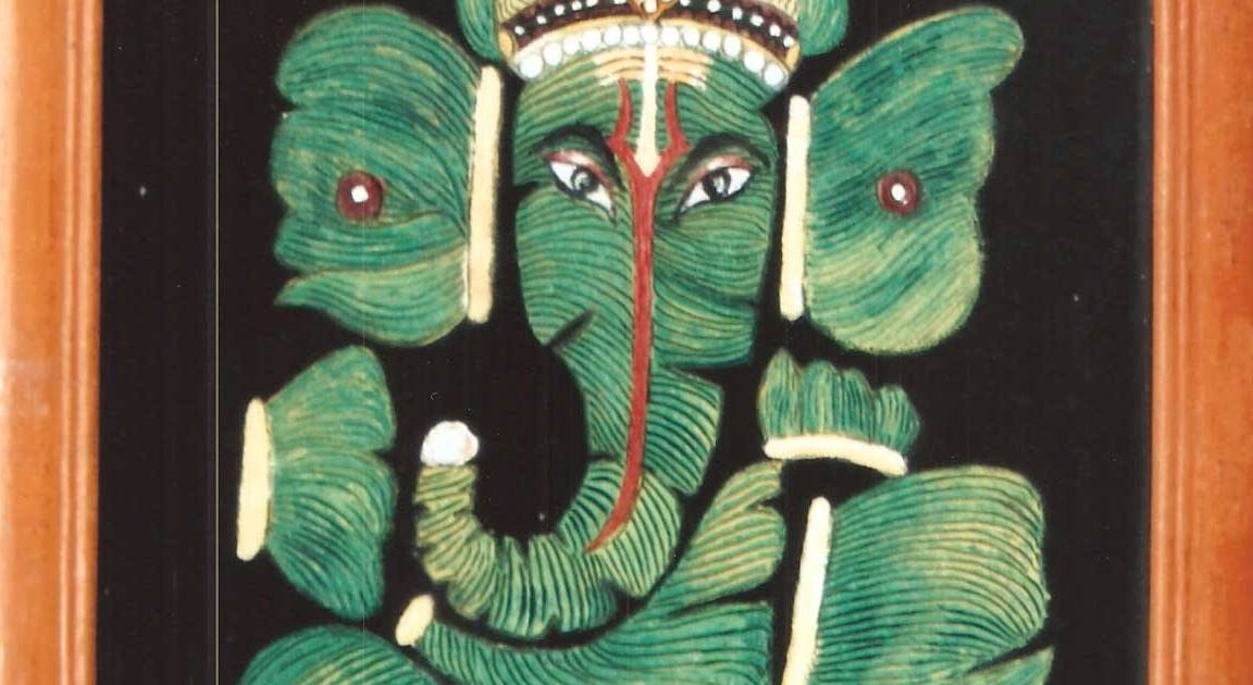 Gangotri The Painting Studio Nib Painting of God Vinayak in Leaf