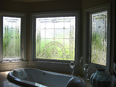 Glass window bathroom